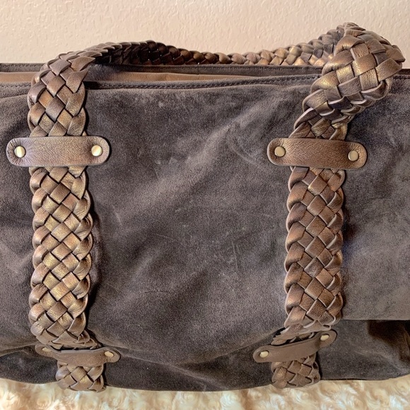 Donald J Pliner Expresso Sport Suede Ant Metallic Shoulder Purse - Picture 5 of 14